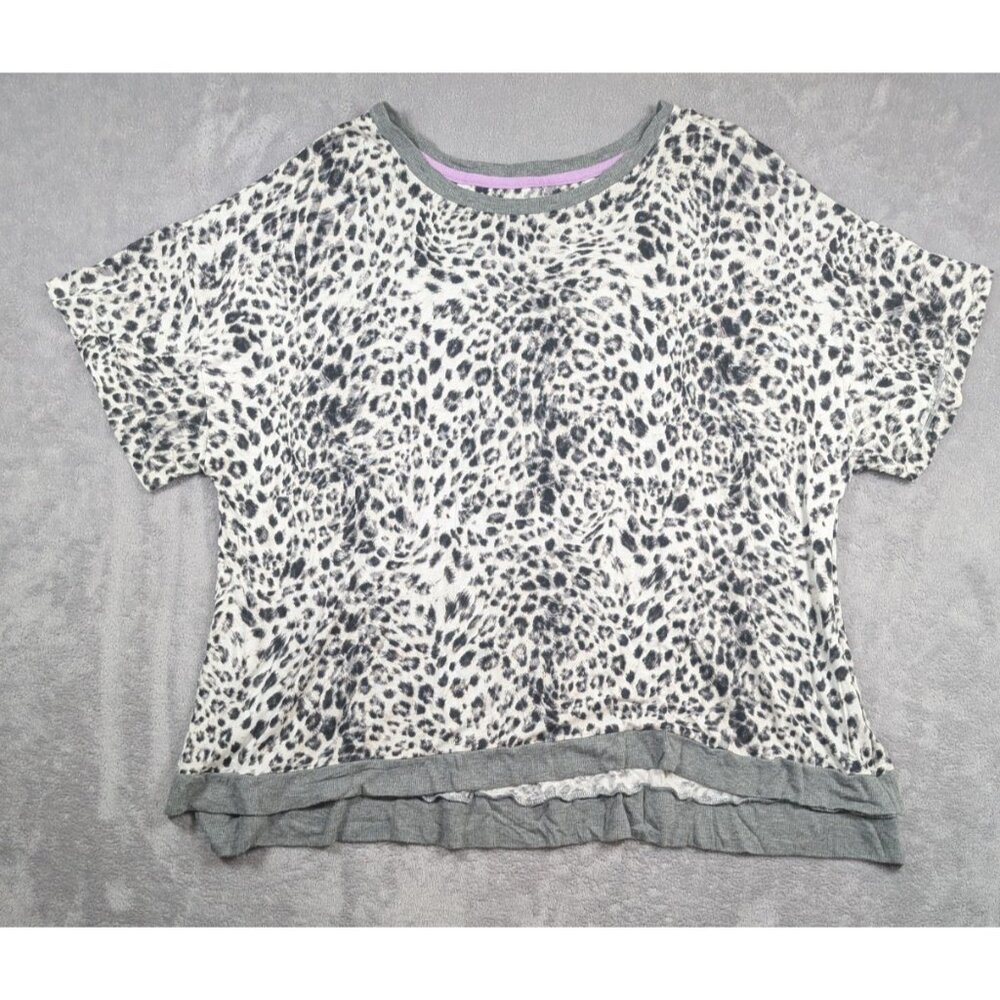 Simply Vera Wang Pajama Top Womens Size 2X Leopard Print Loungewear Comfy Soft